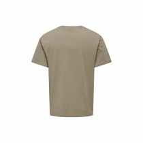 Men’s Short Sleeve T-Shirt Only & Sons Onslevi Life Reg Text Desert Light brown