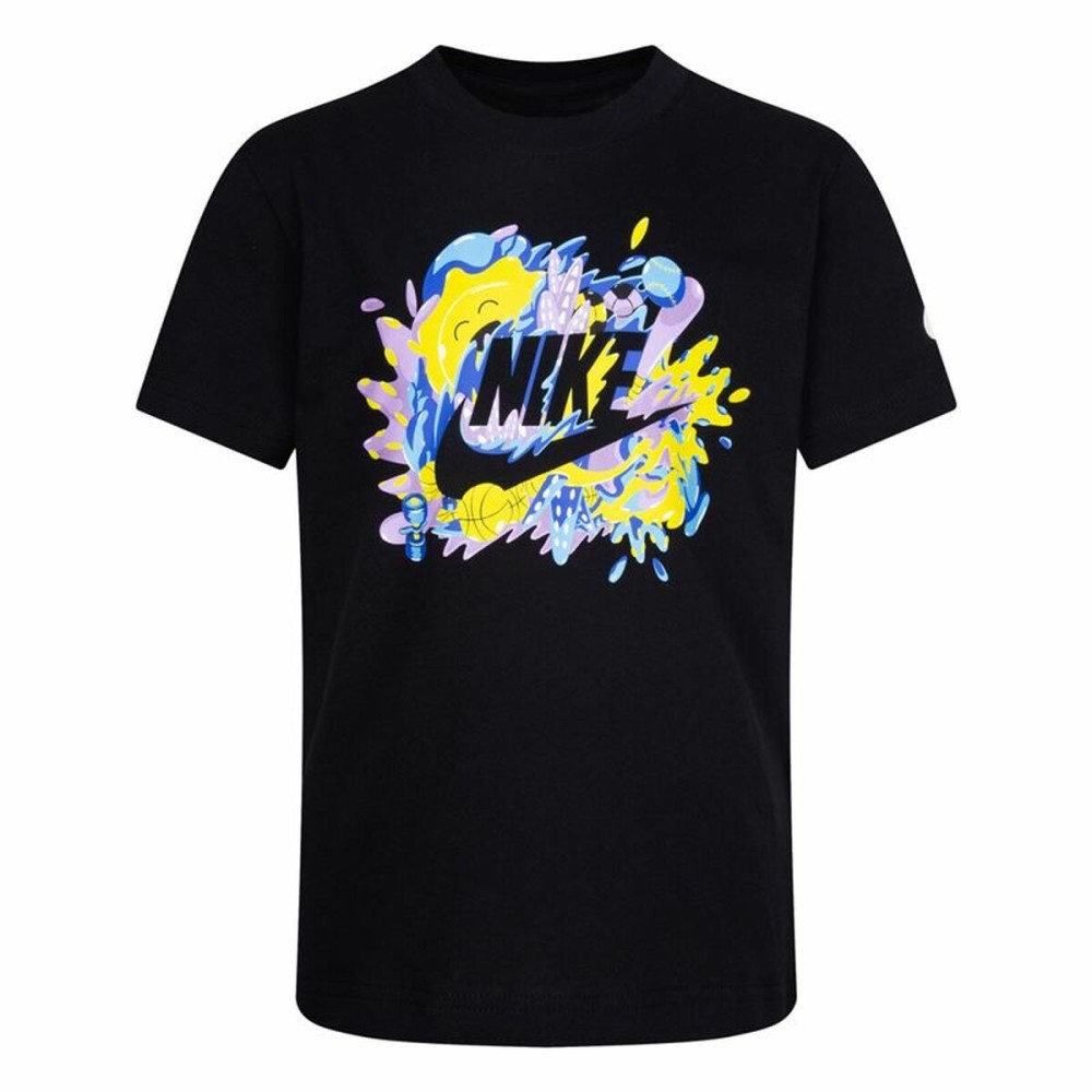 Child's Short Sleeve T-Shirt Nike Sport Splash Black