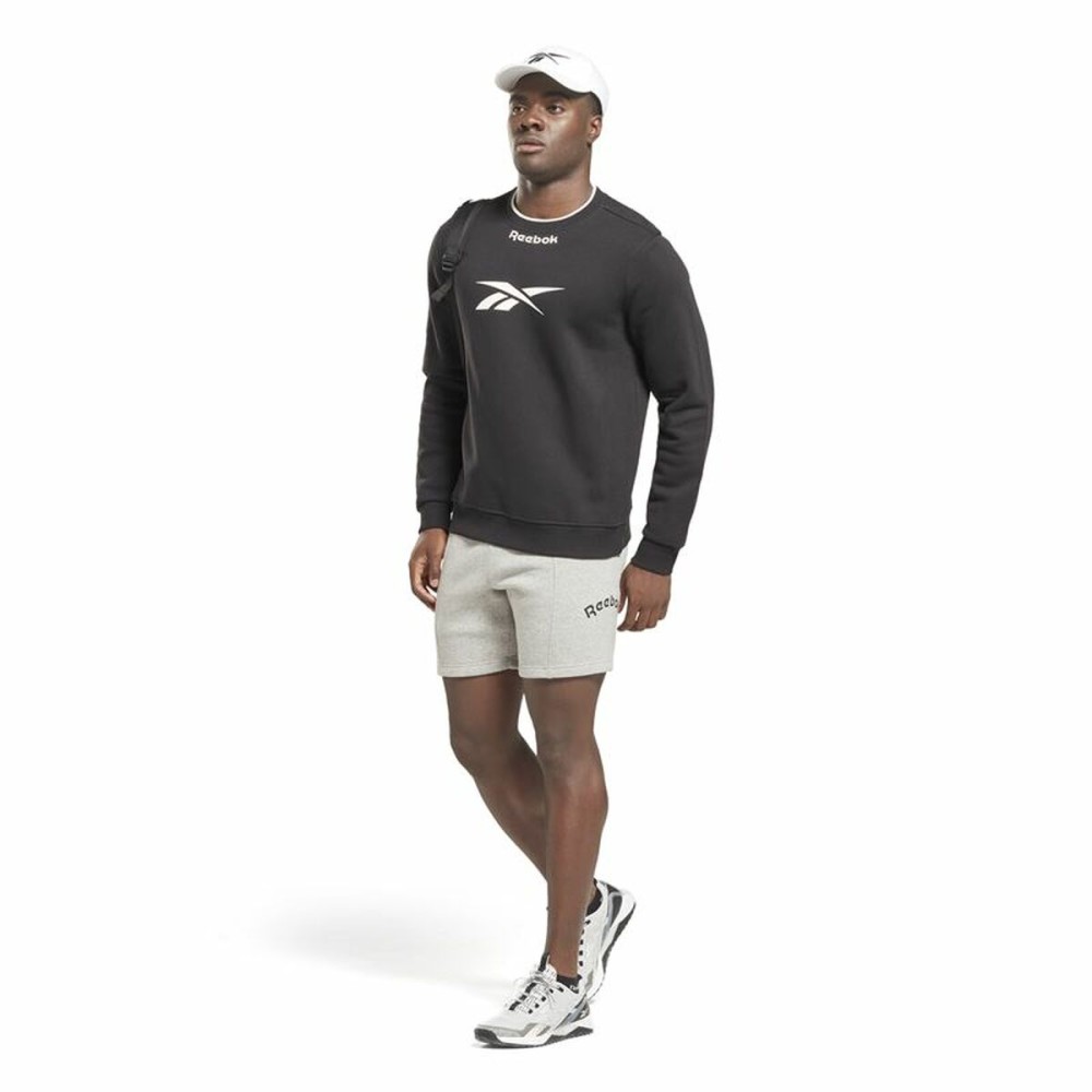Men’s Sweatshirt without Hood Reebok RI Arch Logo Vector White Black