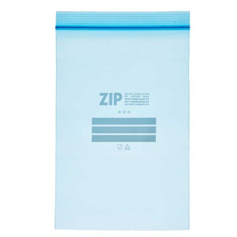 Wiederverwendbare Säcke für Lebensmittel ziplock 17 x 25 cm Blau Polyäthylen (20 Stück)