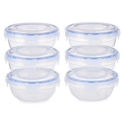 Lunchbox-Set Luftdicht Blau Durchsichtig Kunststoff 800 ml 15,5 x 7,5 x 15,5 cm (8 Stück)