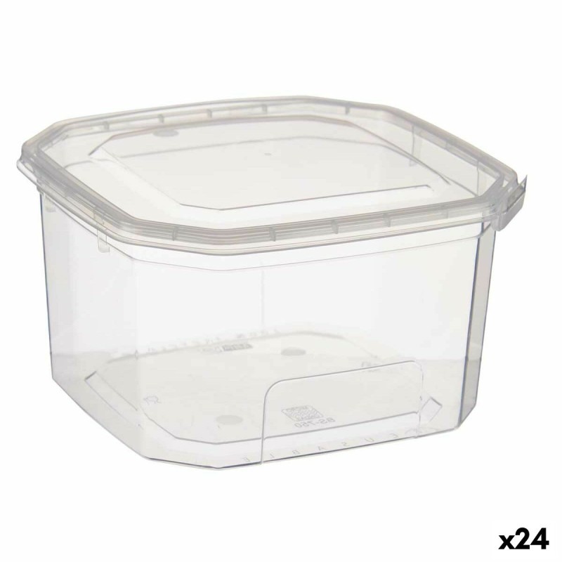 Rechteckige Lunchbox mit Deckel Durchsichtig Polypropylen 750 ml 12,8 x 7,5 x 13,5 cm (24 Stück)