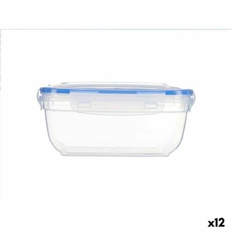 Boîte à lunch hermétique Carré Transparent polypropylène 1,4 L 14,5 x 8,5 x 20 cm (12 Unités)