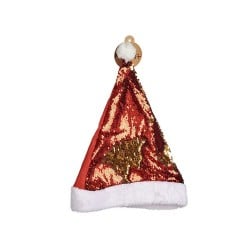 Father Christmas Hat Sequins Red Golden 28 x 2 x 39 cm (12 Units)