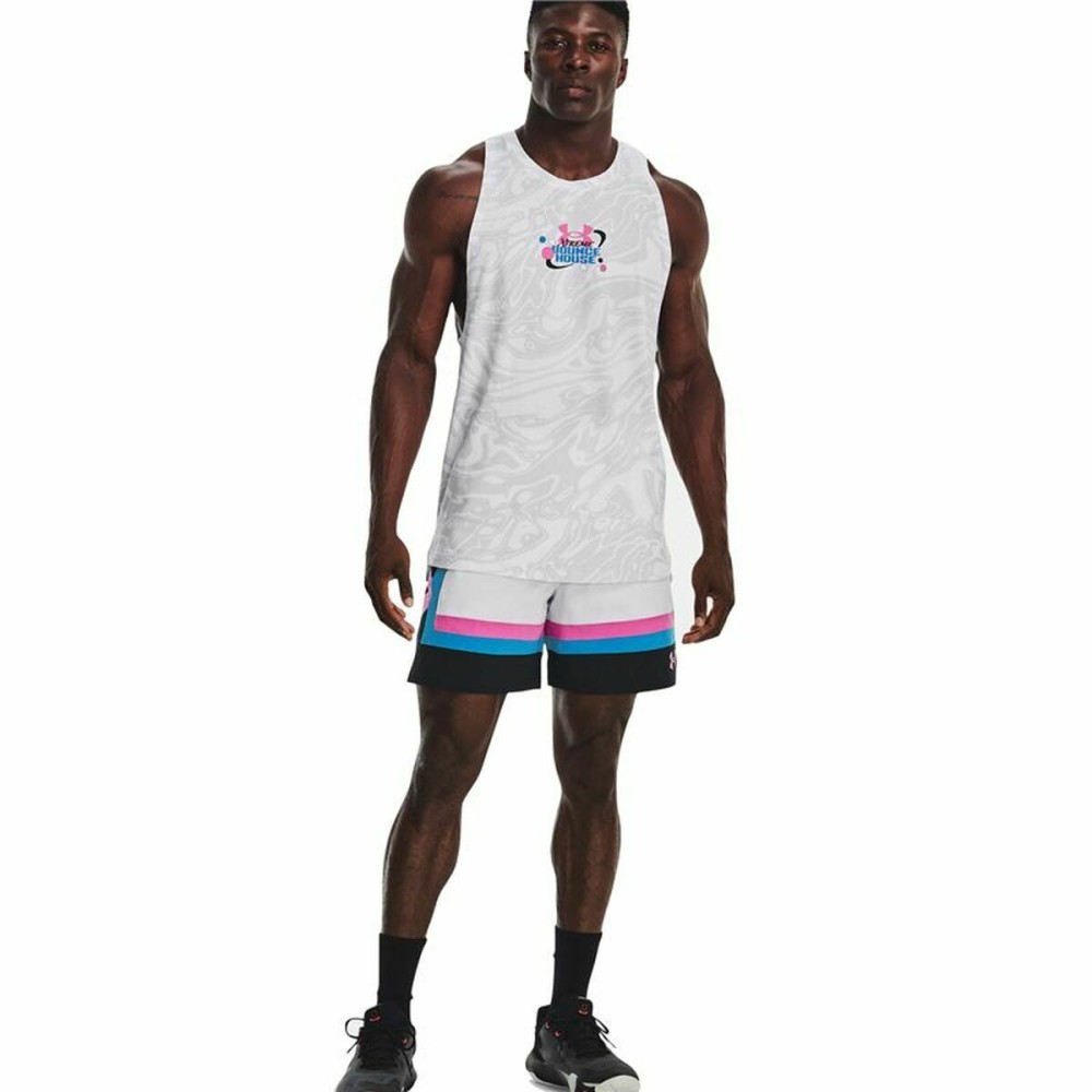 Basketballshorts für Herren Under Armour Baselin Weiß