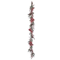 Weihnachtsgirlande Zweig Blomster Rot grün 15 x 15 x 190 cm (4 Stück)