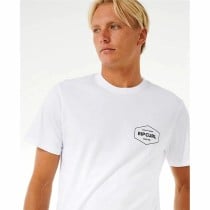 Herren Kurzarm-T-Shirt Rip Curl Stapler Weiß