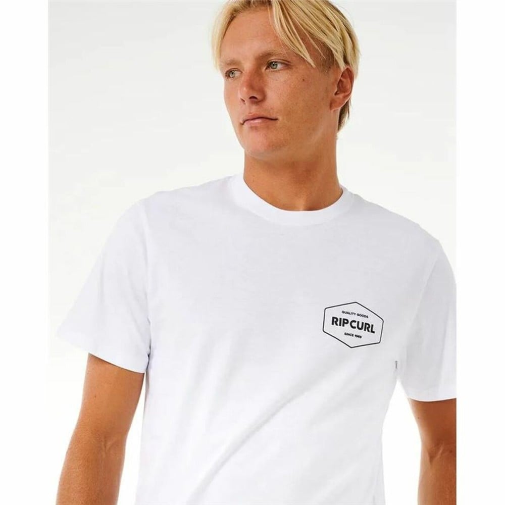 Men’s Short Sleeve T-Shirt Rip Curl Stapler White