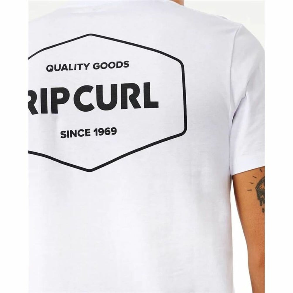Herren Kurzarm-T-Shirt Rip Curl Stapler Weiß
