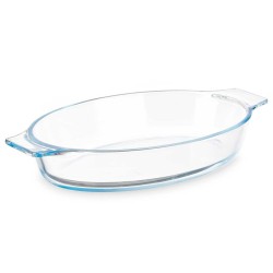 Serving Platter With handles Transparent Borosilicate Glass 800 ml 27 x 4,5 x 15,8 cm (18 Units)