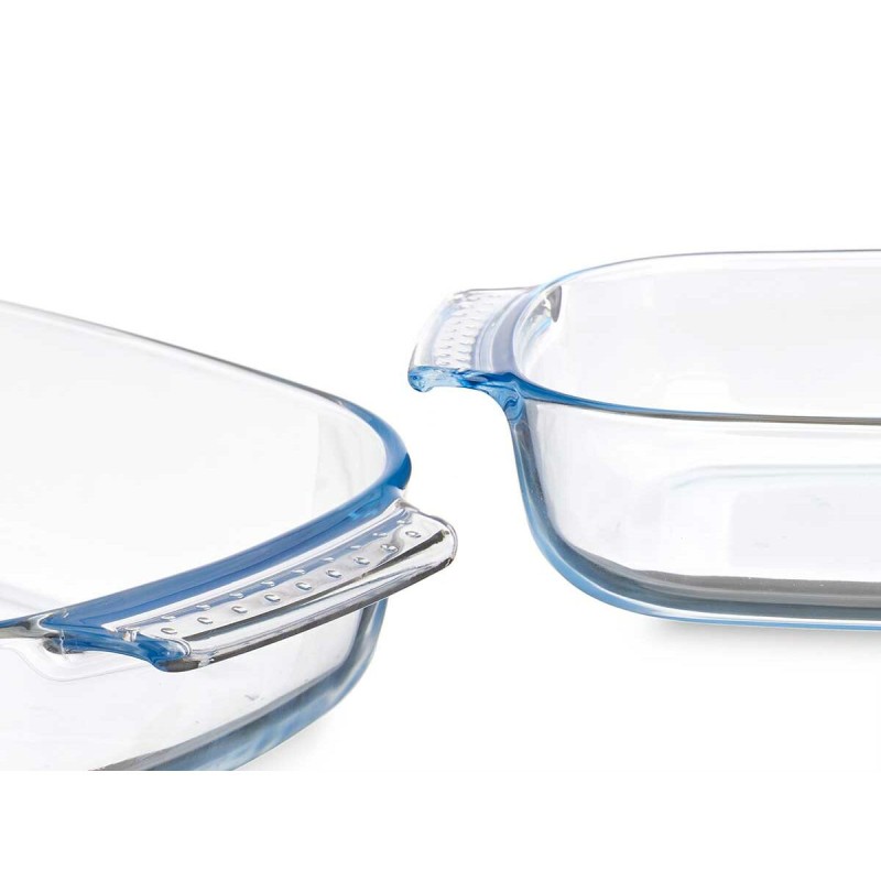 Serving Platter Vivalto T3-20 Transparent Borosilicate Glass 2 L 30,2 x 6 x 19,6 cm With handles (12 Units)