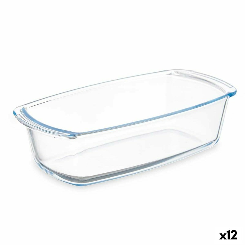 Kochschüssel Vivalto T12-18 Durchsichtig Borosilikatglas 1,6 L 27 x 7,2 x 14 cm Mit Griffen (12 Stück)