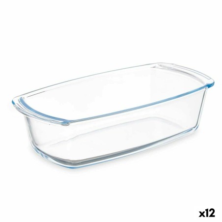 Kochschüssel Vivalto T12-18 Durchsichtig Borosilikatglas 1,6 L 27 x 7,2 x 14 cm Mit Griffen (12 Stück)