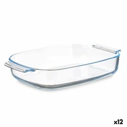 Kochschüssel Vivalto T3-27 Durchsichtig Borosilikatglas 2,7 L 34,4 x 6,1 x 22,3 cm Mit Griffen (12 Stück)