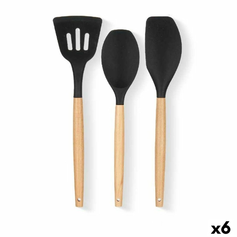 Set d'Ustensiles de Cuisine Kinvara KT190069 Bois Silicone (6 Unités)