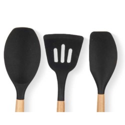 Set d'Ustensiles de Cuisine Kinvara KT190069 Bois Silicone (6 Unités)