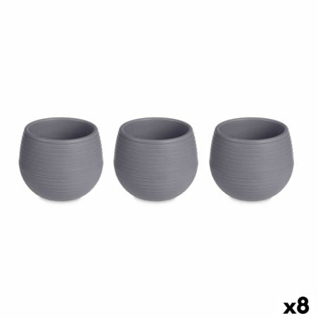 Set de pots Ibergarden ES0101102S3 Anthracite Plastique 6,2 x 6,2 x 6,6 cm (8 Unités)