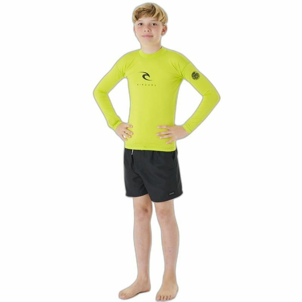 Kurzarm-T-Shirt für Kinder Rip Curl Corps L/S Rash Vest Gelb Brandung Lycra