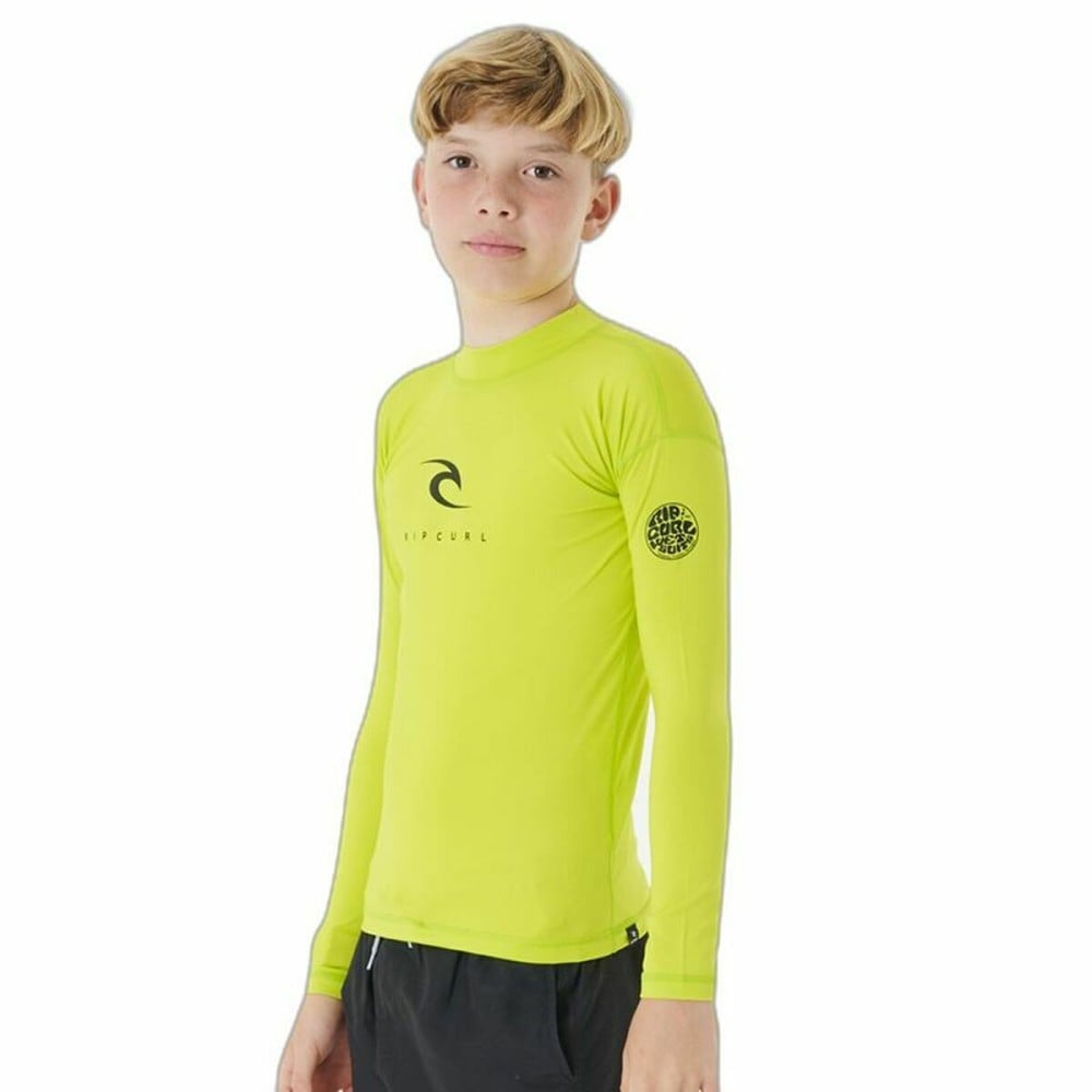 Kurzarm-T-Shirt für Kinder Rip Curl Corps L/S Rash Vest Gelb Brandung Lycra