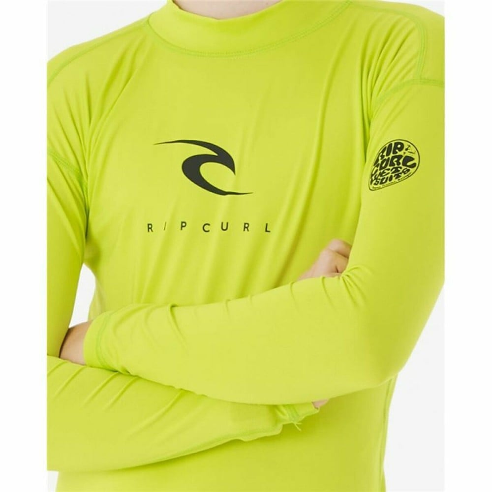 Kurzarm-T-Shirt für Kinder Rip Curl Corps L/S Rash Vest Gelb Brandung Lycra