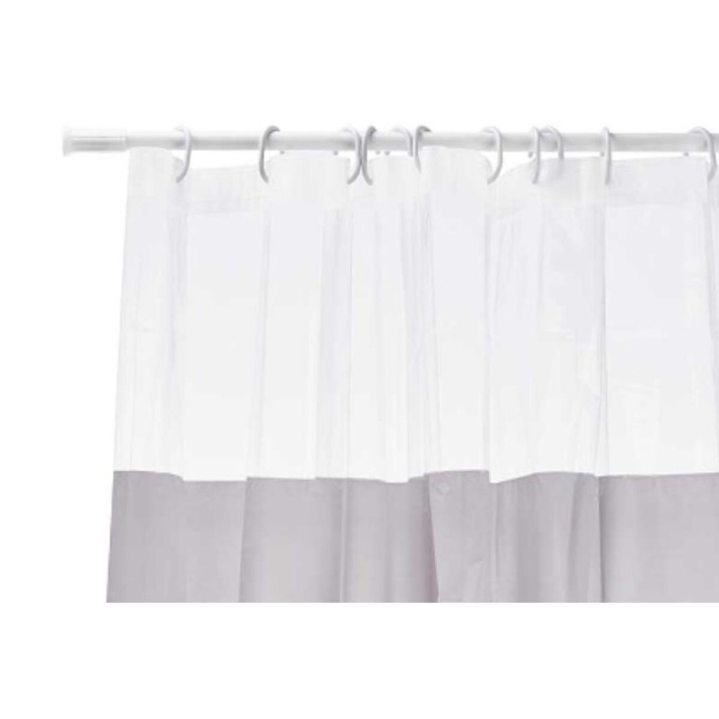 Shower Curtain Berilo 214 Grey Transparent Plastic PEVA 180 x 180 cm (12 Units)