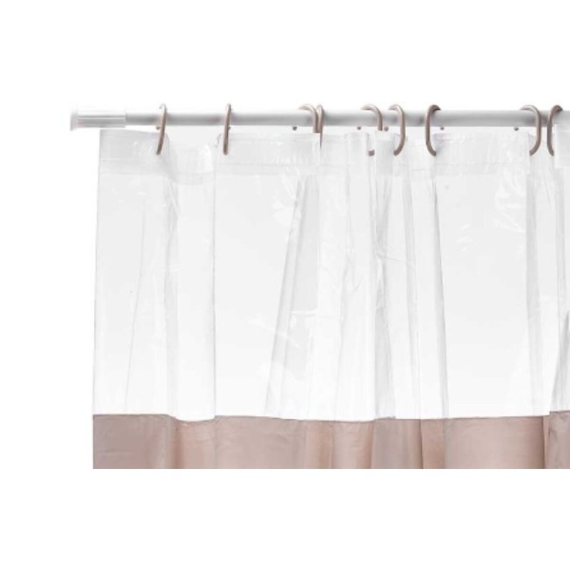 Shower Curtain Berilo 215 Beige Transparent Plastic PEVA 180 x 180 cm (12 Units)