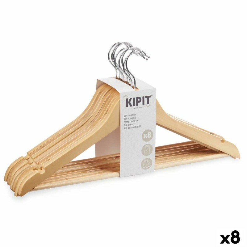 Aufhänger-Set Kipit 79419 Braun Holz Metall 44,5 x 1,2 x 23 cm (8 Stück)