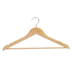 Set of Clothes Hangers Kipit 79417 Brown Wood Metal 44,5 x 1,2 x 23 cm (24 Units)