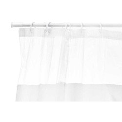 Shower Curtain Berilo 213 White Transparent Plastic PEVA 180 x 180 cm (12 Units)