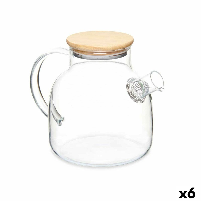 Mug with Infusion Filter Vivalto SW8328-1200ML Bamboo Borosilicate Glass 1,2 L 22 x 16 x 14 cm (6 Units)