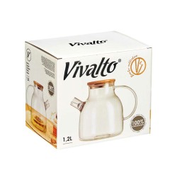 Filterkanne für Tee Vivalto SW8328-1200ML Bambus Borosilikatglas 1,2 L 22 x 16 x 14 cm (6 Stück)