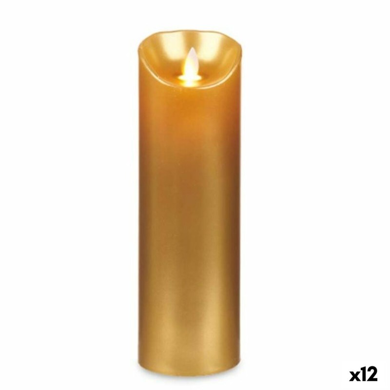 LED Candle Acorde L-Y8025-YBH-O Golden 8 x 8 x 25 cm (12 Units)