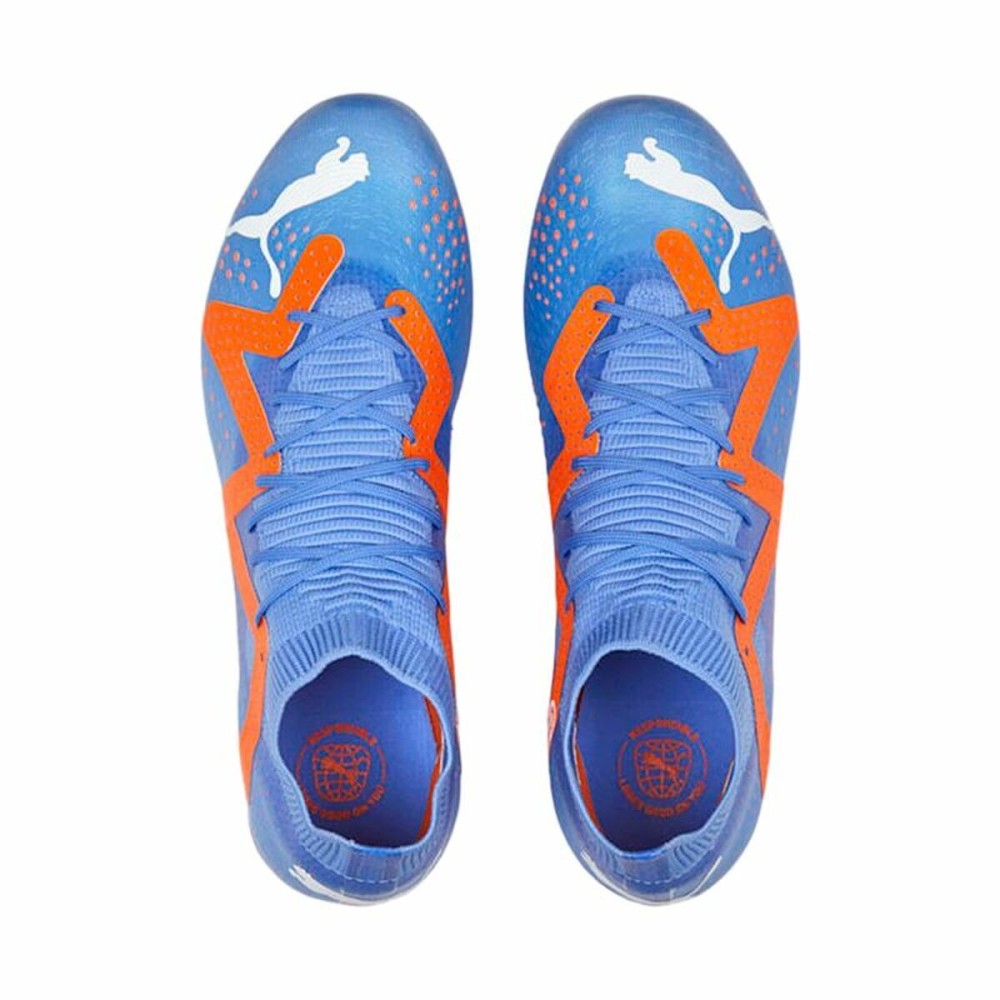 Chaussures de Football pour Adultes Puma Future Match Fg/Ag Glimmer Bleu Orange Femme
