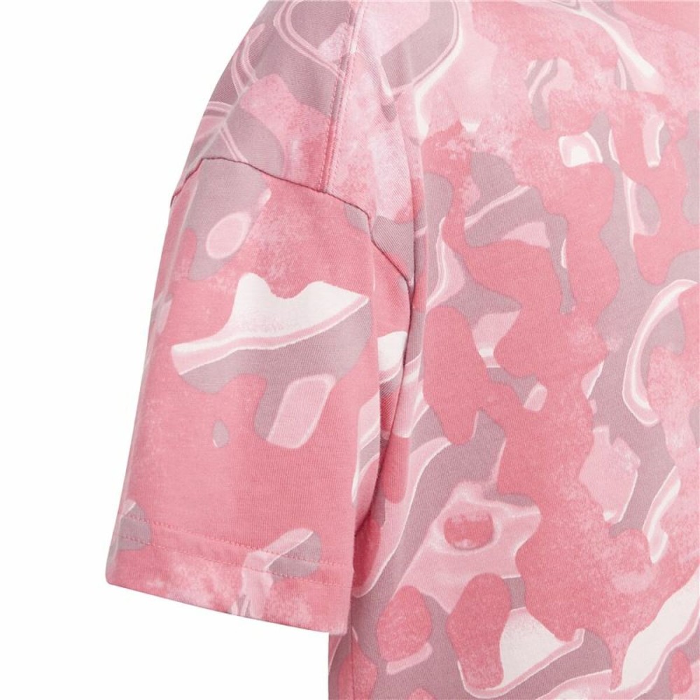 Kurzarm-T-Shirt für Kinder Adidas Jg Fi Aop Rosa