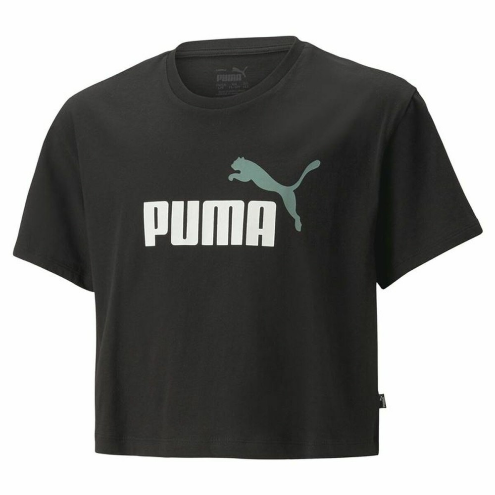 Kurzarm-T-Shirt für Kinder Puma Logo Cropped Schwarz