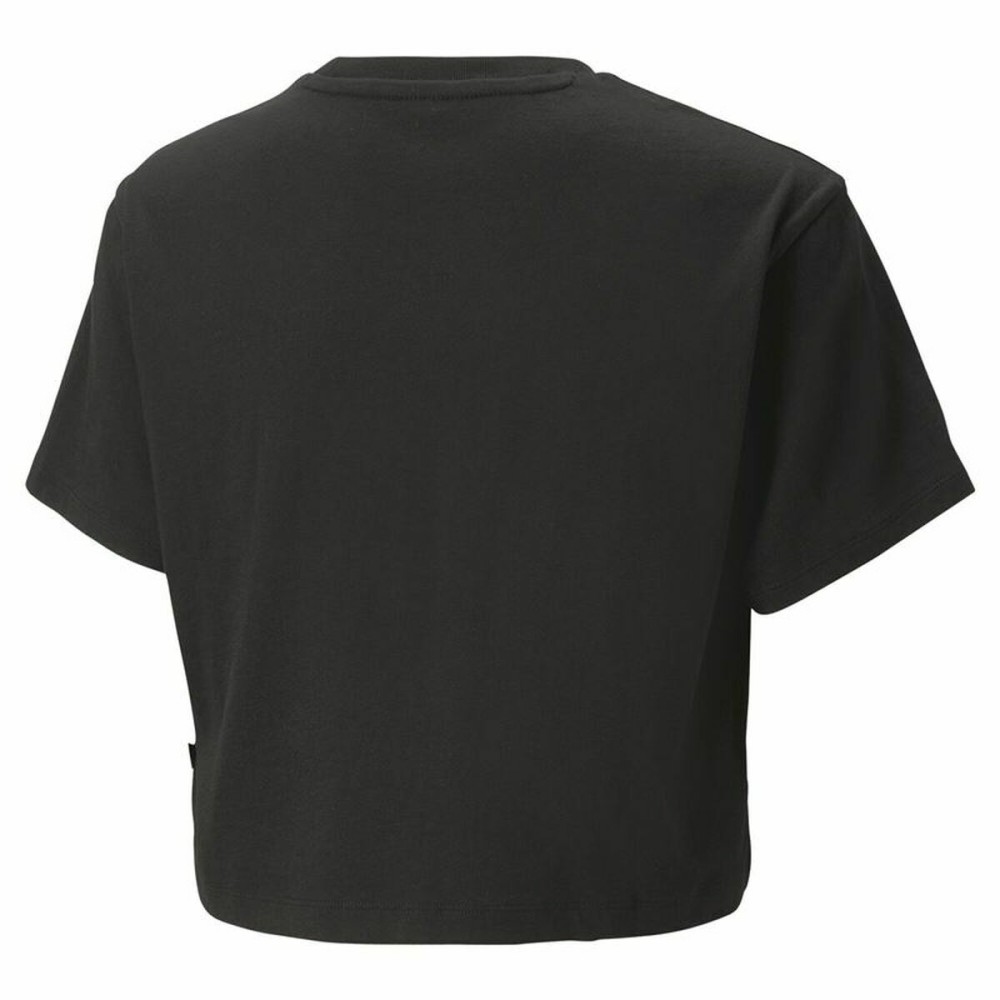 Kurzarm-T-Shirt für Kinder Puma Logo Cropped Schwarz
