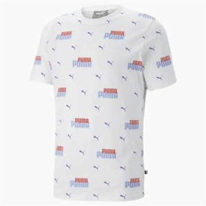 Herren Kurzarm-T-Shirt Puma Ess+ Logo Power Weiß