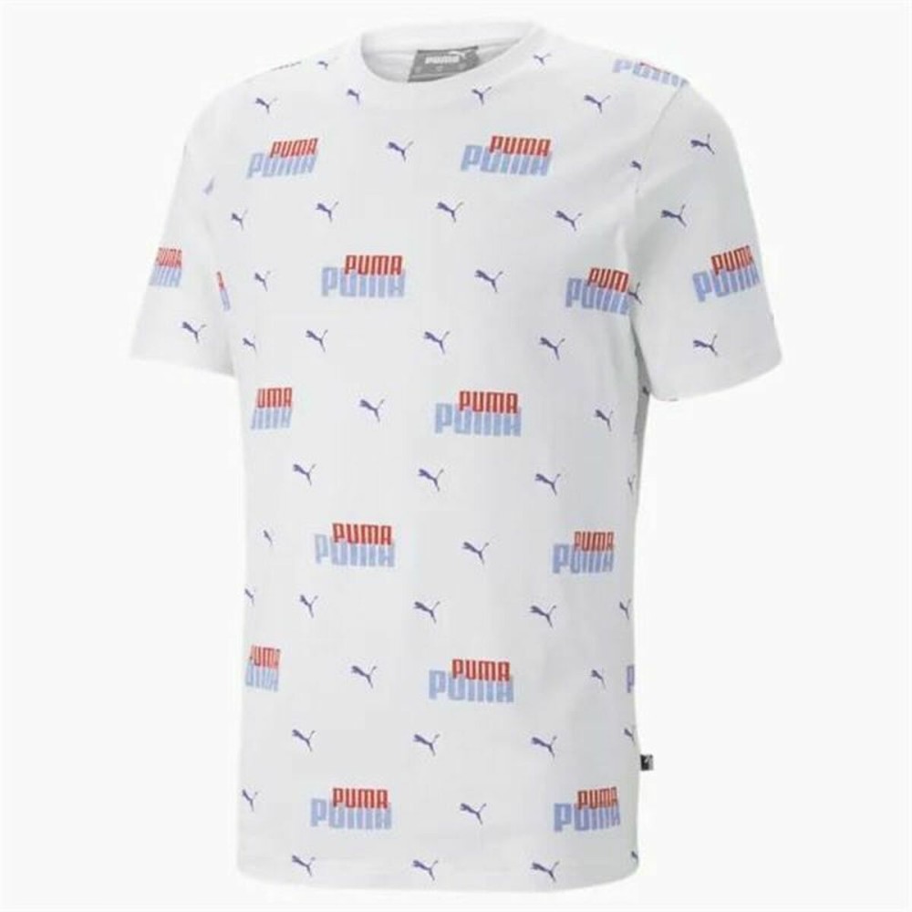 Herren Kurzarm-T-Shirt Puma Ess+ Logo Power Weiß