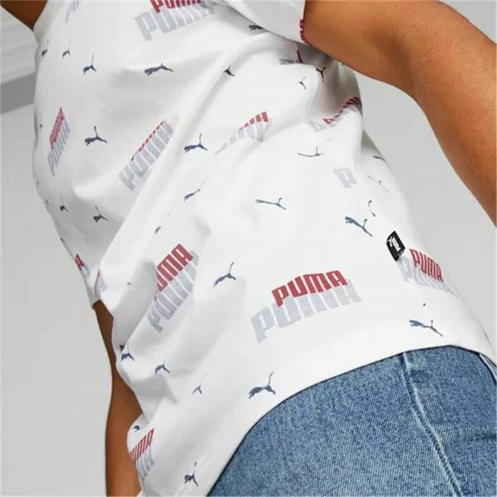 Herren Kurzarm-T-Shirt Puma Ess+ Logo Power Weiß