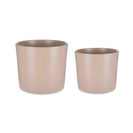 Set of pots Ibergarden CILINDRO-22-27-BE Beige Clay Ø 22 cm Ø 27 cm 22 x 22 x 19 cm 27 x 27 x 23 cm 2 Pieces