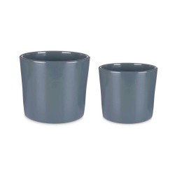 Set de pots Ibergarden CILINDRO-22-27-A Anthracite Argile Ø 22 cm Ø 27 cm 22 x 22 x 19 cm 27 x 27 x 23 cm 2 Pièces