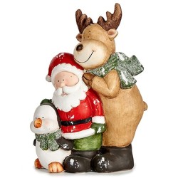 Decorative Figure Christmas White Brown Black Green Ceramic 14 x 37,5 x 27,5 cm