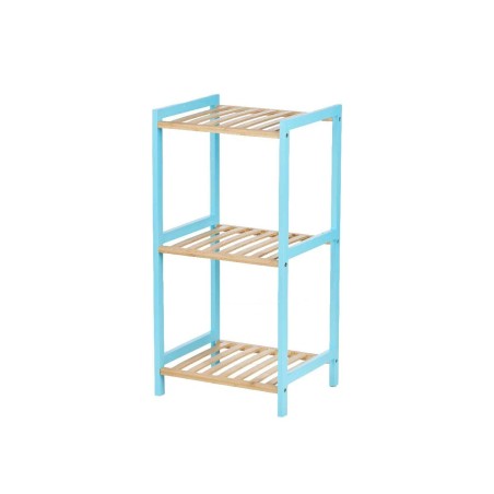 Etagère de salle de bains 35 x 30 x 70 cm Bleu Naturel Bambou Bois de pin