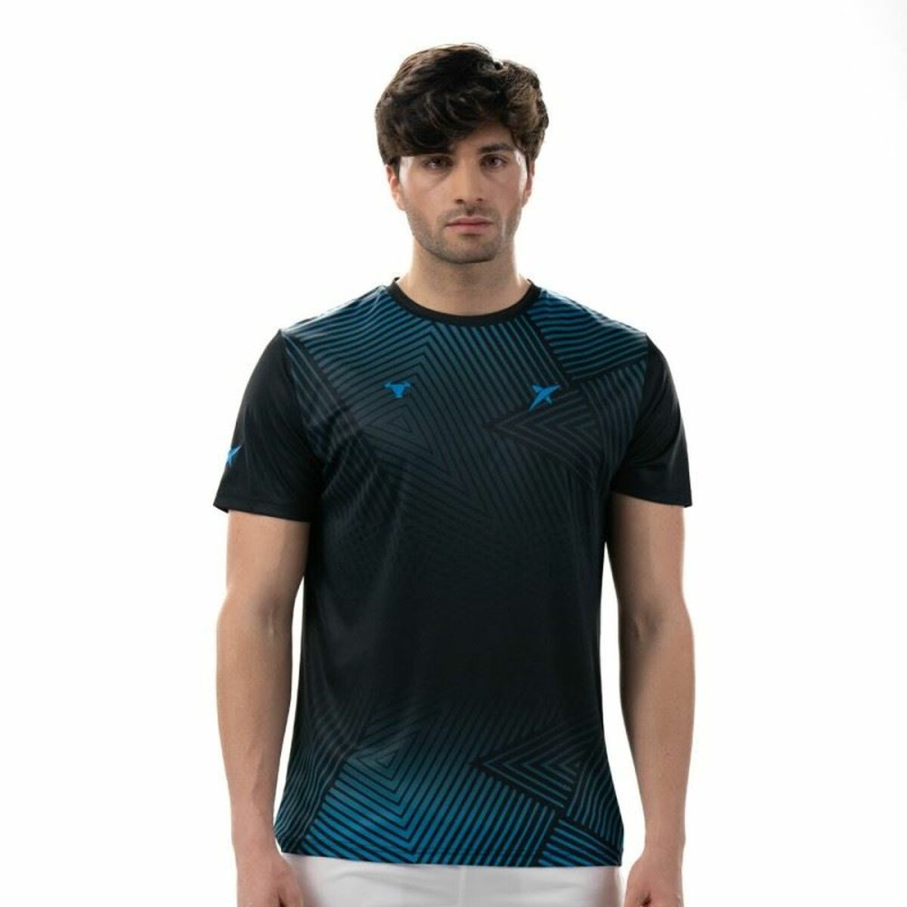 Herren Kurzarm-T-Shirt Drop Shot Abian Campa Schwarz Paddel