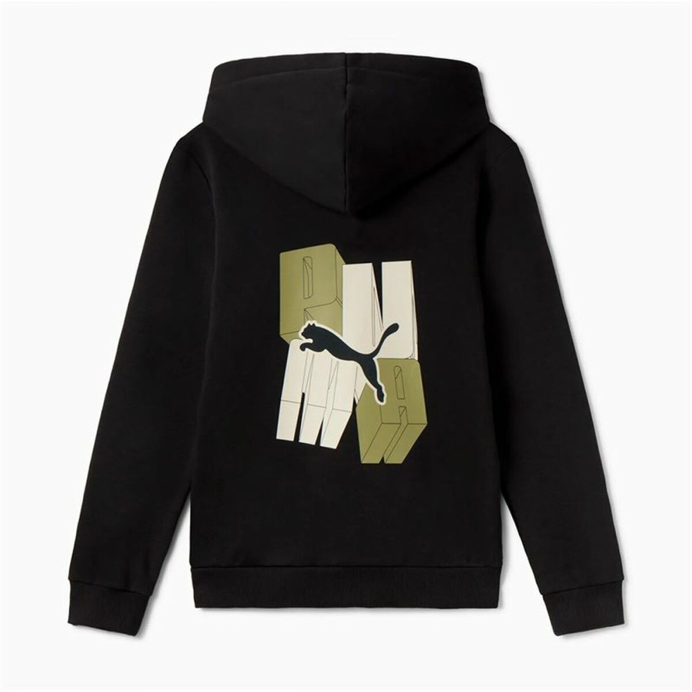 Jacke Für Kinder Puma Essentials+ Graphic Hoodie Fz Schwarz