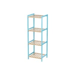 Bathroom Shelves 35 x 30 x 100 cm Blue Natural Bamboo Pine