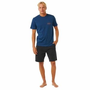 Herren Kurzarm-T-Shirt Rip Curl Stapler Blau