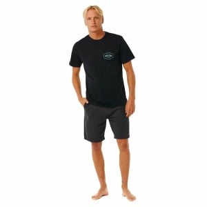Herren Kurzarm-T-Shirt Rip Curl Stapler Schwarz