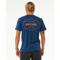 Herren Kurzarm-T-Shirt Rip Curl Stapler Blau