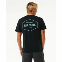 Herren Kurzarm-T-Shirt Rip Curl Stapler Schwarz